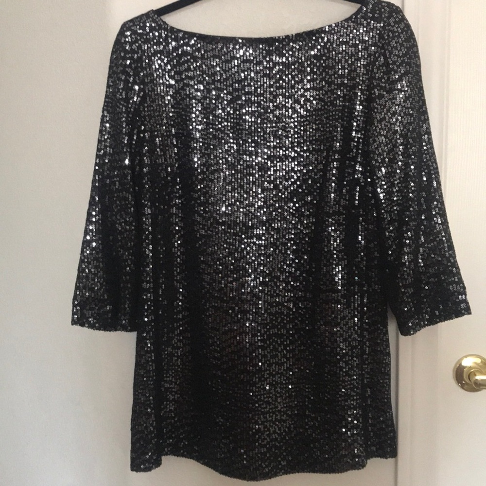 COPY - Tory Burch silk black sequin top perfect condition